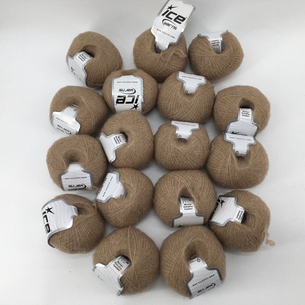 Ice Yarn Merino Blend Extra Fine Comfort Yarn *Lot of 17* Tan Soft Minimalist